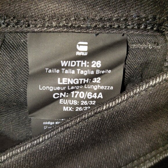 G-Star Raw Midge Sculpted Lift Skinny Slander Black Denim Jeans Sz 26 NWT - Picture 13 of 13